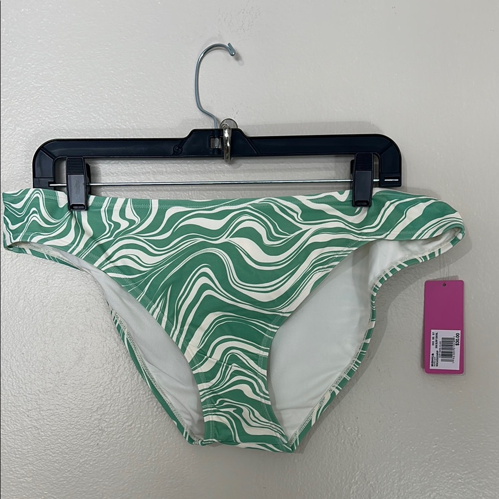 NEW Ninety Nine Degrees Green and White Swirl Bikini Bottom